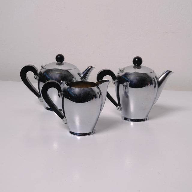 Bombè Coffee Maker and Milk Jug by Alfra Alessi, Italy, 1940s, Set of 3 For Sale - Image 12 of 12