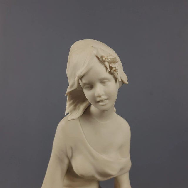 Vintage Biscuit Porcelain Sculpture of Woman by G. Barbetta for Capodimonte, 1950s-1970s For Sale - Image 9 of 16