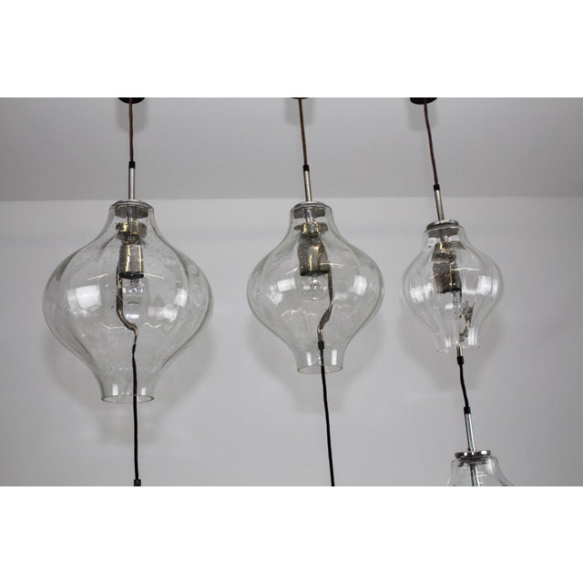 Large Glass & Metal Tulipan Ceiling Light from Kalmar, 1960s For Sale - Image 6 of 8