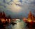 Richard De Ribcowsky - Moonlight Over the Venetian Lagoon-Oil Painting C.1920s For Sale - Image 4 of 10