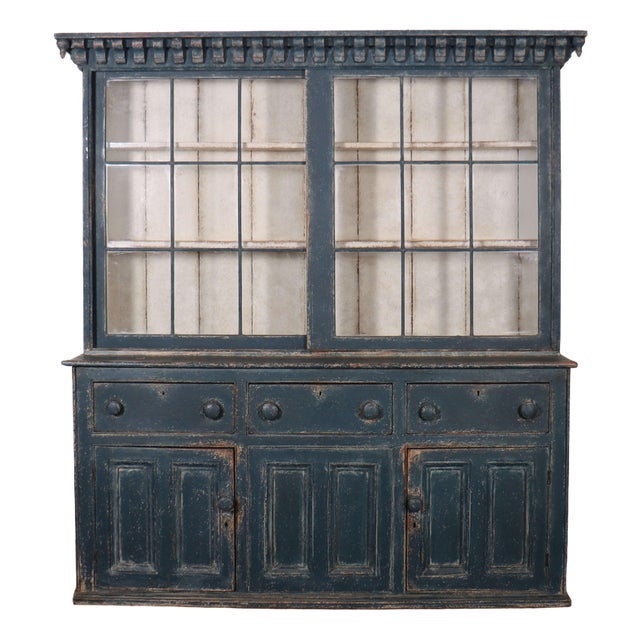 19th Century English Glazed Kitchen Dresser For Sale