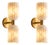 Handcrafted Brass & Natural Alabaster, Double Wall Sconces, Bathroom & Bedroom Lighting - Pair For Sale