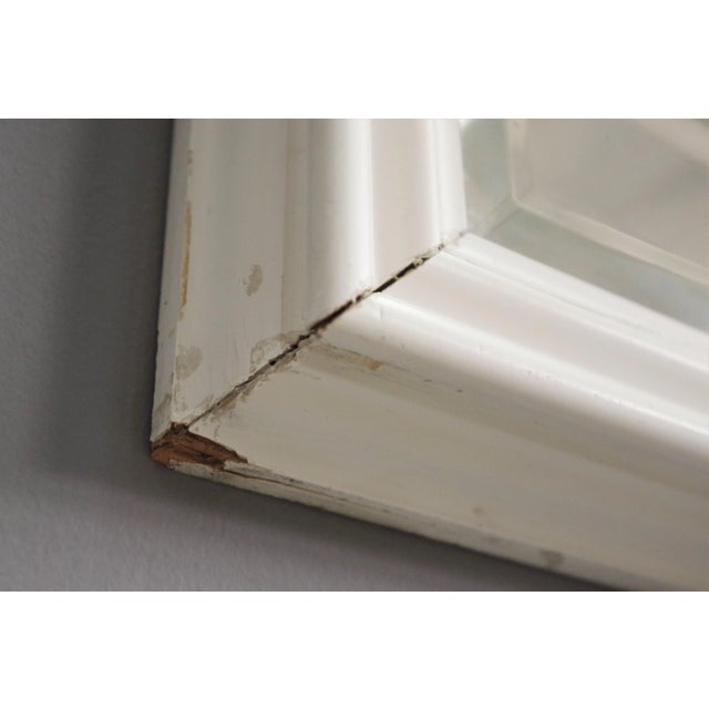 Wood Mirror with White Painted Wood Frame by Giuseppe Restelli, 1970s For Sale - Image 7 of 8