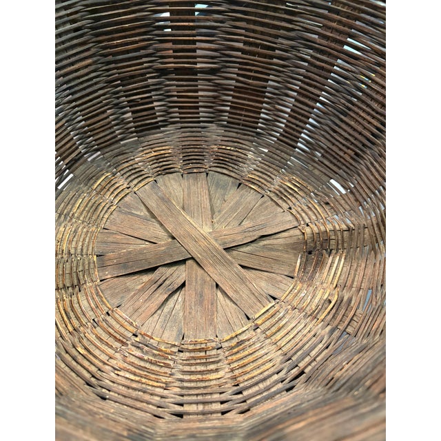 Vintage French Gathering Basket With Woven Cane Handle, Circa 1940s For Sale In San Diego - Image 6 of 7