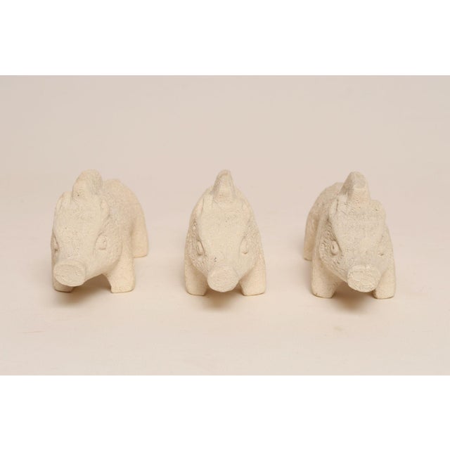 Bitossi Set of Three Vintage Italian Unglazed Ceramic Boars by Aldo Londi for Bitossi For Sale - Image 4 of 11