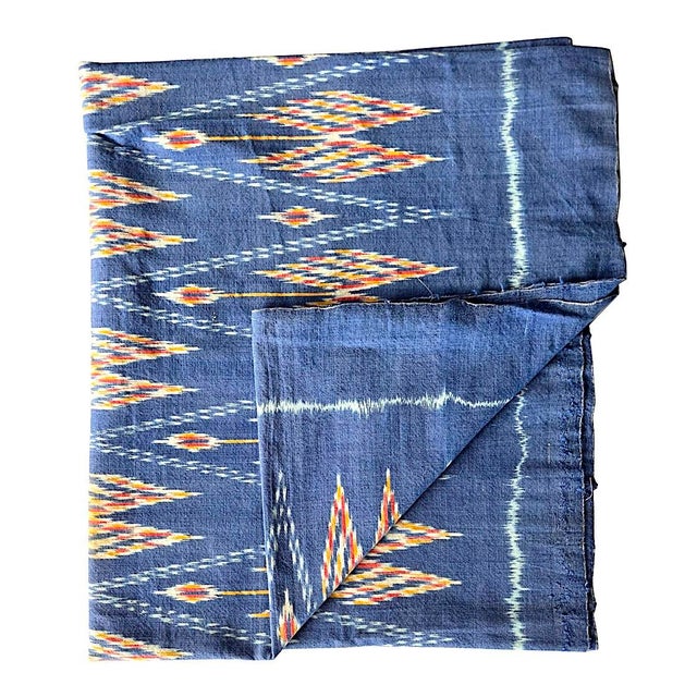 Tribal Vintage Cotton Ikat Fabric Remnant, 80"/2 Meters For Sale - Image 3 of 7
