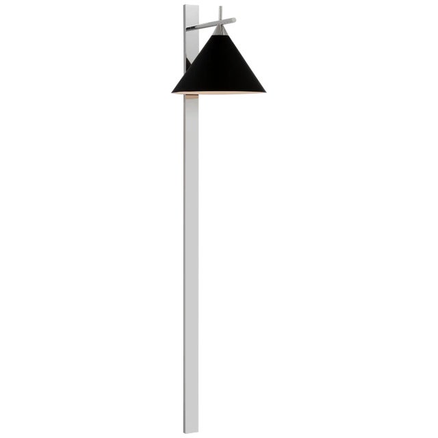 Visual Comfort Kelly Wearstler for Visual Comfort Signature Cleo 56" Statement Sconce in Polished Nickel with Matte Black Shade For Sale - Image 4 of 6