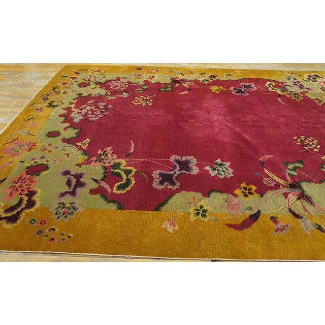 1920s Antique 1920s Chinese Walter Nichols Art Deco Rug Carpet For Sale - Image 5 of 12