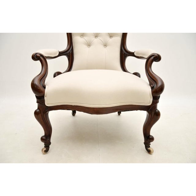 Antique Victorian Spoon Back Armchair, 1860s For Sale - Image 9 of 13