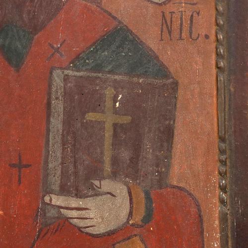 Icon of Saint Nicholas, Early 1800s, Tempera on Panel For Sale - Image 8 of 12
