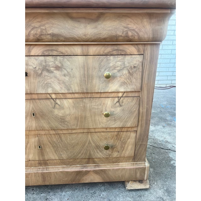 Mid 19th Century French 19th Century Louis Philippe Marble Top Bleached Walnut Commode For Sale - Image 5 of 12