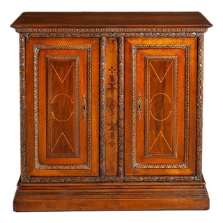 Italian Hand-Carved Walnut Credenza For Sale