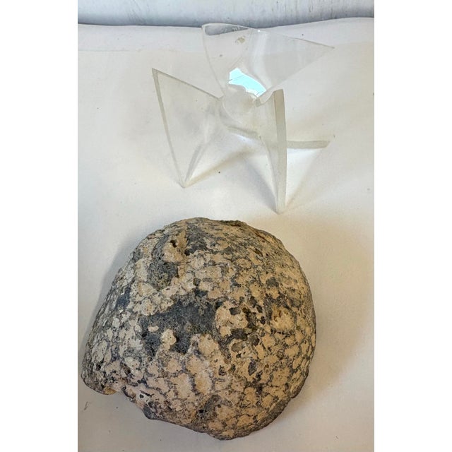 Vintage Amethyst Geode With Mid Century Lucite Stand For Sale - Image 4 of 8