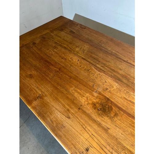 Large Rustic Wood Dining Table For Sale - Image 5 of 6