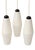 Vintage Pendant Lamp in Matte White Glass with Black Shade, Set of 3 For Sale