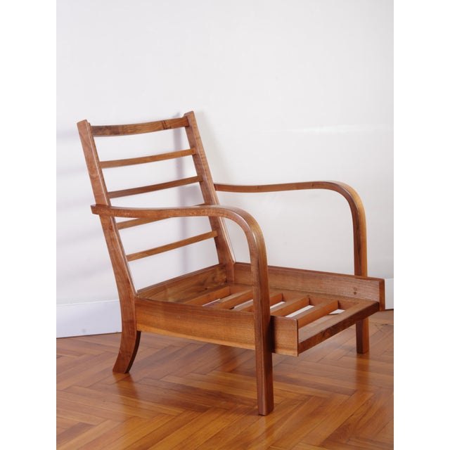 Walnut bentwood armchair or lounge chair of probably german origin. Design and construction of frame corresponds with or...