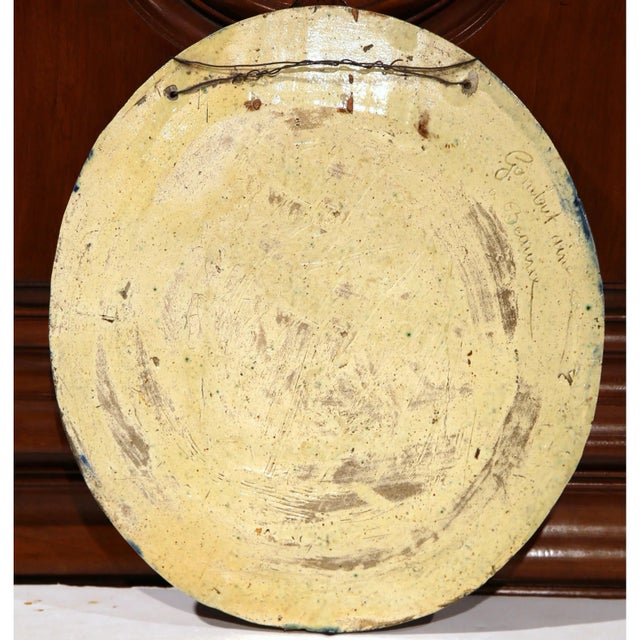 Mid 19th Century 19th Century French Glazed Terracotta Relief Plate Signed "Gambut Aîné À Beaune" For Sale - Image 5 of 6
