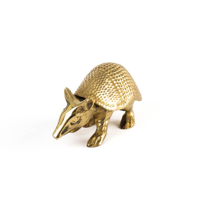 Metal Vintage Solid Cast Brass Armadillo Figure For Sale - Image 7 of 17