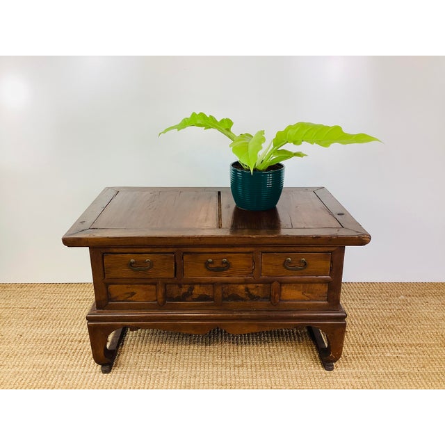 Antique / Vintage Asian Wood Tea Chest / Scholars Desk Side Table For Sale - Image 9 of 11