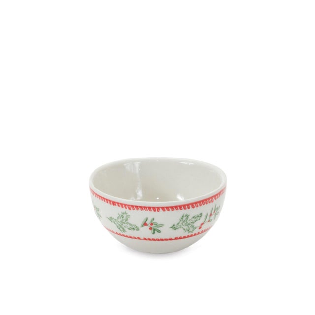 2020s Stoneware Mistletoe Bowl (Set of 3) For Sale - Image 5 of 5