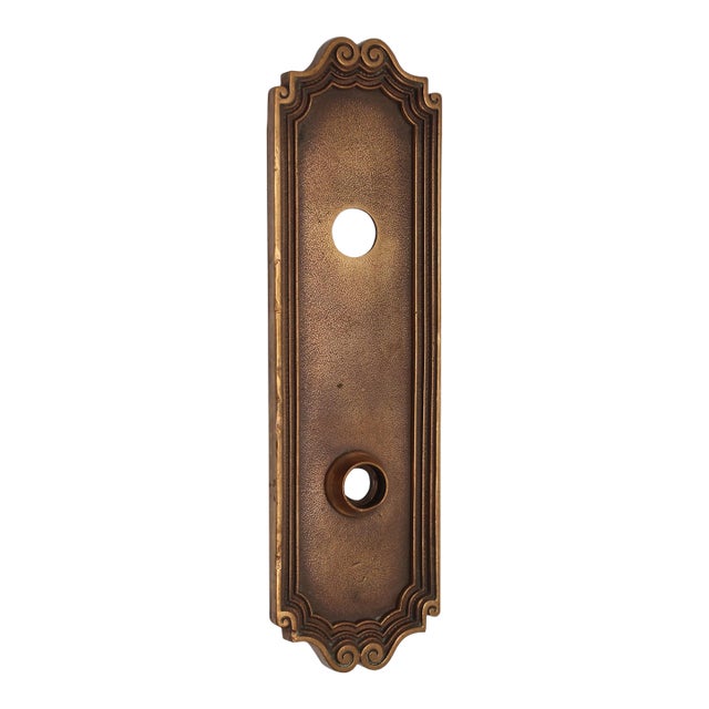 Cast Brass Norwalk 10.25 In. Door Plate With Latch Insert For Sale
