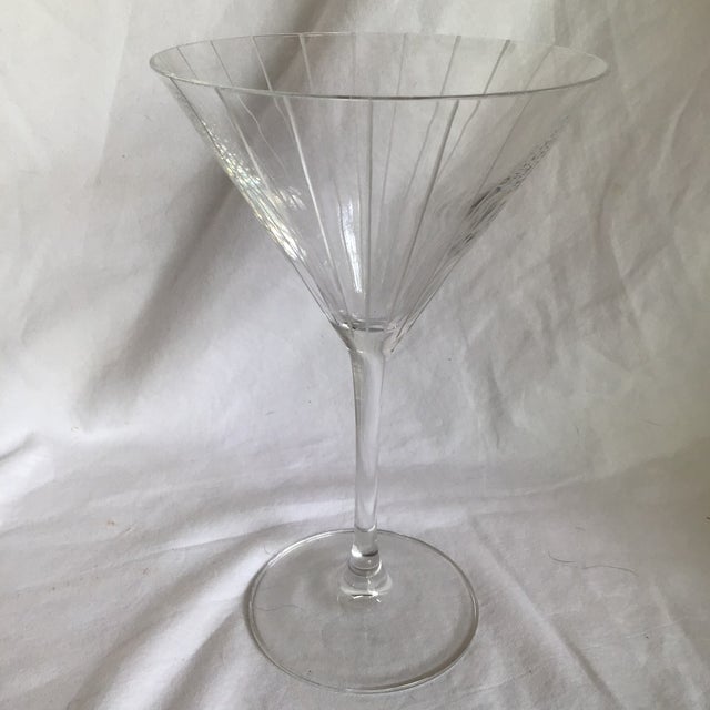 Mikasa Martini Glasses With Vertical and Horizontal Etched LinesSet of