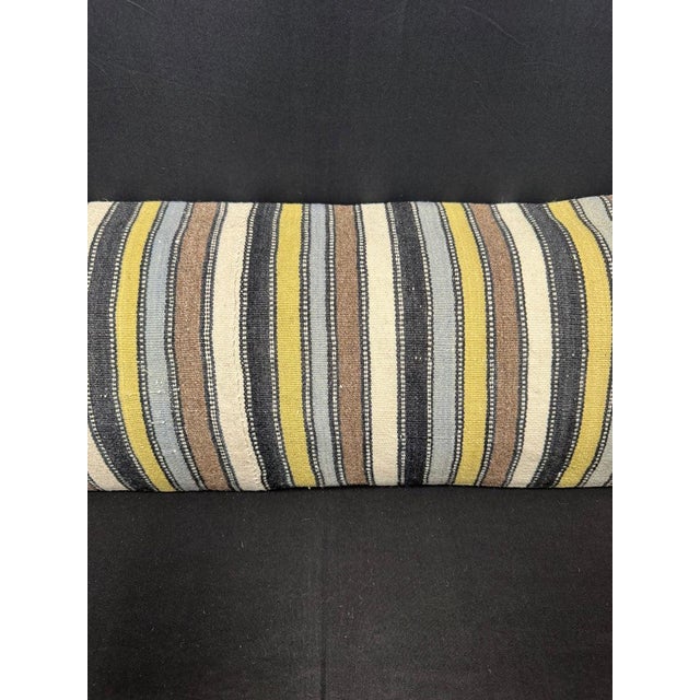 Contemporary Turkish Hemp Pillow Cushion Natural Beige Brown Cushion Cover 14x45 For Sale - Image 3 of 4