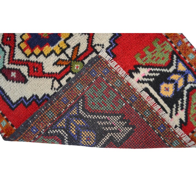 1980 Hand Made Mat Small Turkish Rug - 1′9″ × 3′1″ For Sale - Image 12 of 12