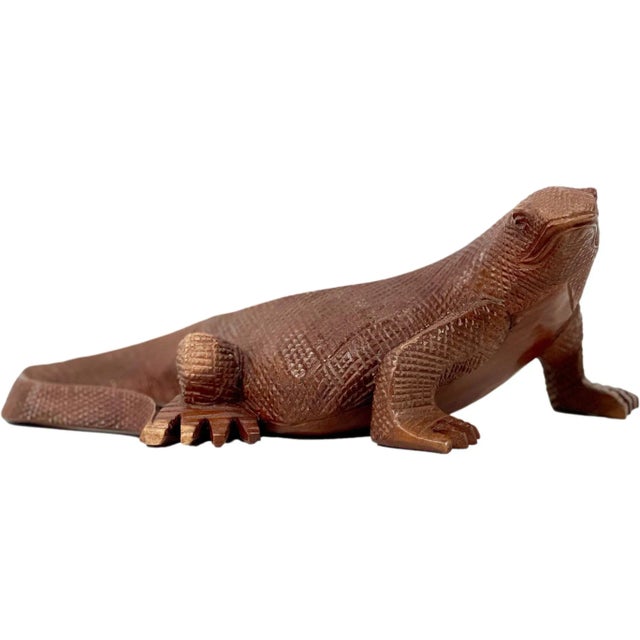 Large Carved Komodo Dragon Walrus Sculpture, 1970s For Sale - Image 10 of 10