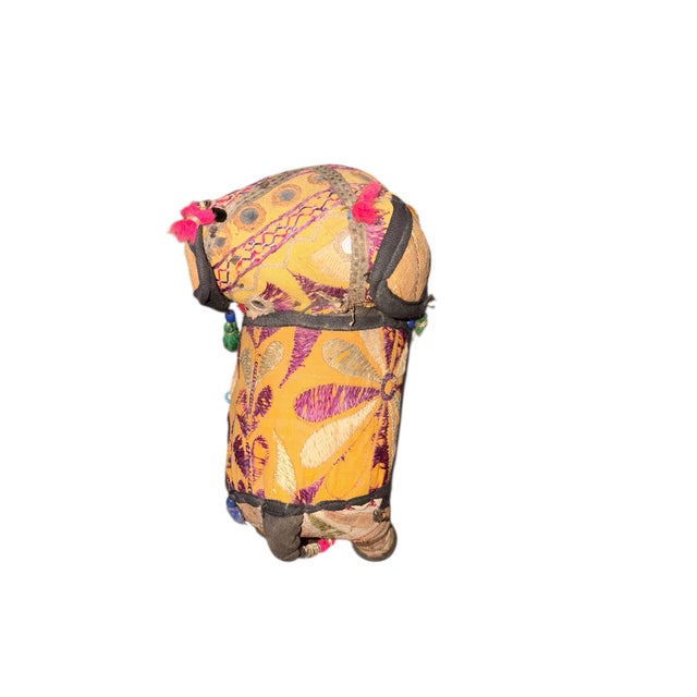 1950s 1950s Anglo Raj Cotton Embroidered Patchwork Stuffed Elephant For Sale - Image 5 of 6