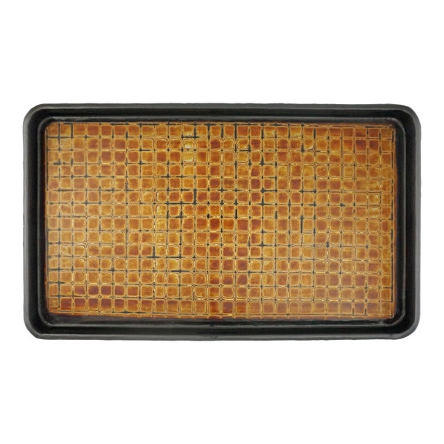 Rectangular Faux Alligator Lacquer Serving Tray Contemporary Barware & Ottoman Tray For Sale
