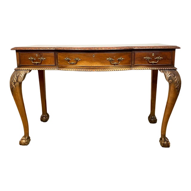 Chippendale Revival Mahogany Three-Drawer Console Table, English, Circa 1880 For Sale