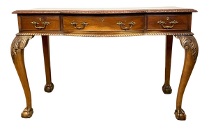 Chippendale Revival Mahogany Three-Drawer Console Table, English, Circa 1880