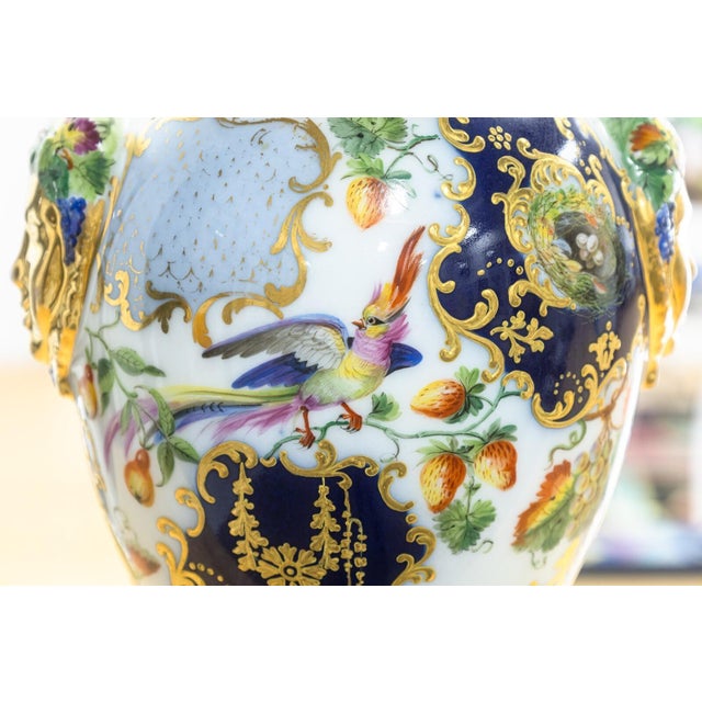 Ceramic Pair of Antique 19th Century Hand Painted Floral White Porcelain Vases For Sale - Image 7 of 8