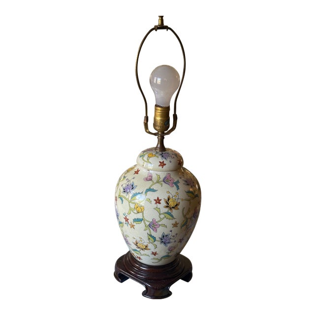 Vintage Ginger Jar Style Table Lamp. Chinese Export Porcelain For Sale