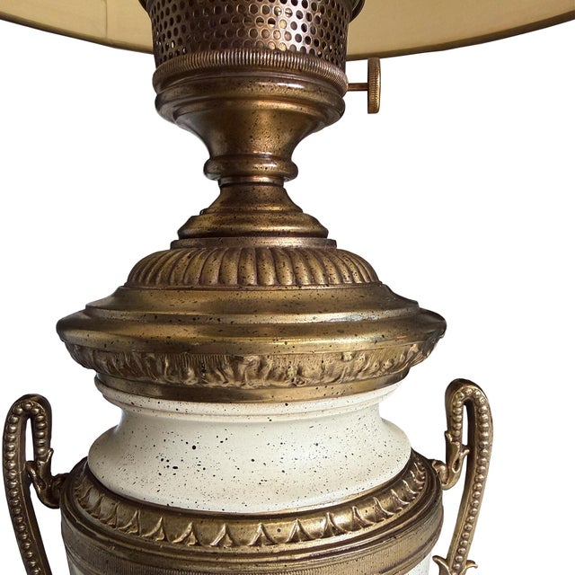 Mid 20th Century Vintage Frederick Cooper Neoclassical Brass and Ivory Urn Table Lamp For Sale - Image 5 of 7
