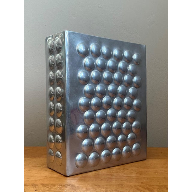 Late 20th Century Vintage Modernist Aluminum Vase For Sale - Image 5 of 18