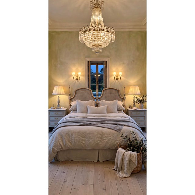 Mid-Century Dixie Queen Headboard in Swedish Gustavian Style - Newly Painted For Sale - Image 14 of 15