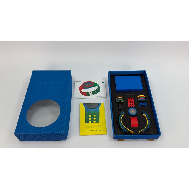 Baby Blue Rare 1995 Click Clock Complete Set by Verner Panton for Crival – Nos Swiss Design For Sale - Image 8 of 16