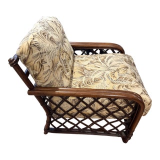 1980's Reed Lattice and Bamboo Club Chair For Sale