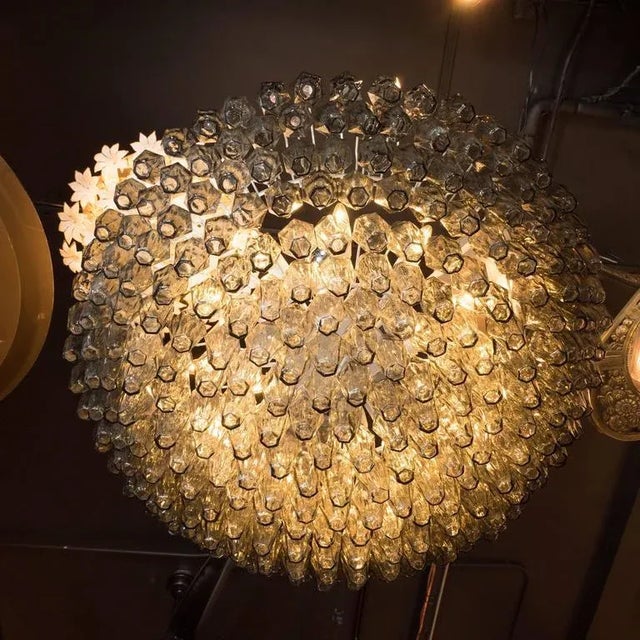 Mid-Century Modern Modernist Handblown Murano Polyhedral Chandelier in Smoked Pewter For Sale - Image 3 of 8