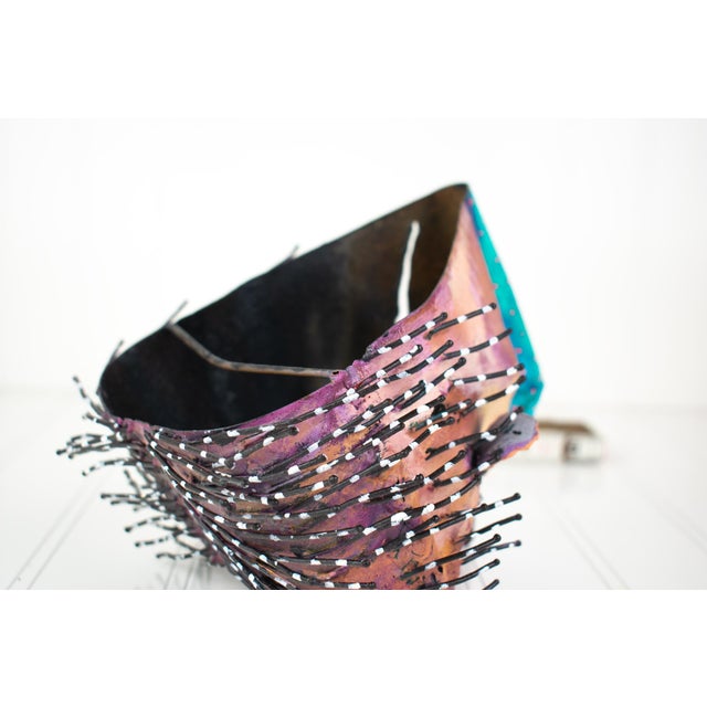 Metal Listed Artist Bill Hickman Handmade Metal Postmodern Abstract Mask, Late 1990s For Sale - Image 7 of 11