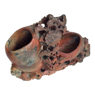 Mid 20th Century Carved Soapstone Vase For Sale