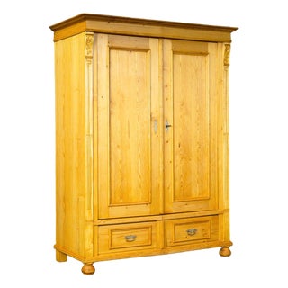 Art Nouveau Wardrobe in Pine For Sale