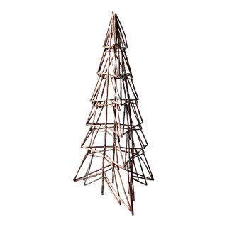 Vintage Rustic Christmas Twig Art Tree For Sale