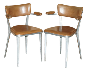 BA3 Chairs in Brown Leather by Ernest Race, 1950s, Set of 2