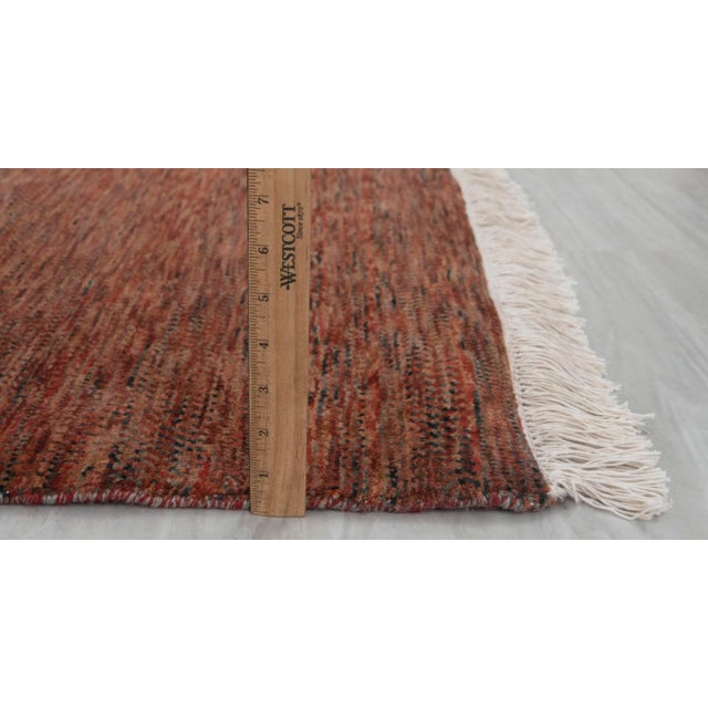 Brick Red 4' x 6' Savannah Hand Knotted Modern Red Rust Wool & Silk Rug For Sale - Image 8 of 15
