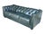 English Vintage Dark Green Leather English Club Sofa With Tufted Back & Rich Patina For Sale - Image 3 of 10