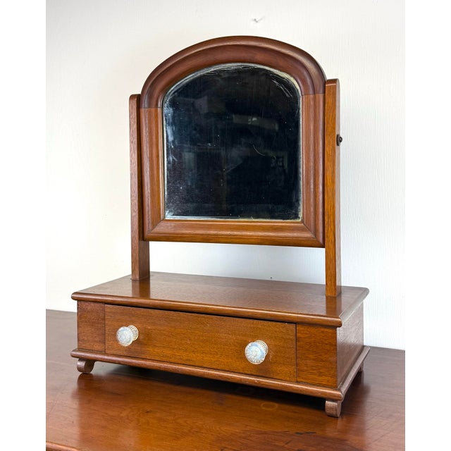 Brown Antique Mahogany Tabletop Dresser Top Vanity / Gentleman’s Shaving Mirror For Sale - Image 8 of 12