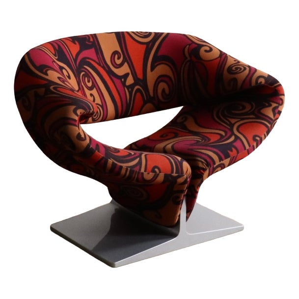 Ribbon Chair in Jack Lenor Larsen Momentum Fabric by Pierre Paulin for Artifort, 1990s For Sale